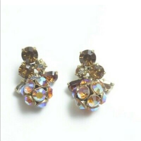 J. Crew Crystal Cluster Drop Dangle Earrings